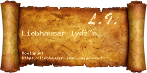 Liebhauser Iván névjegykártya
